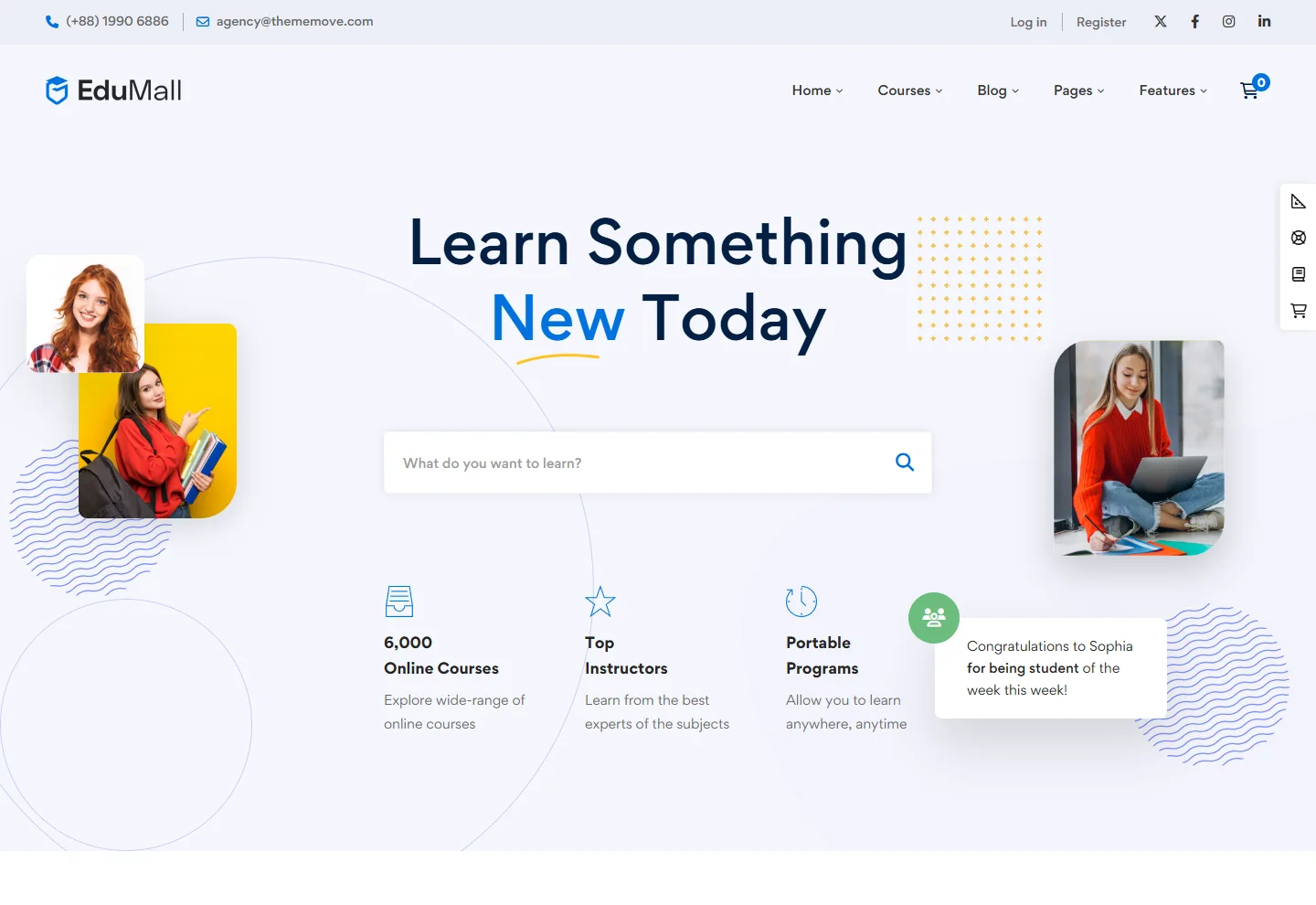 Online Kurs Platformu web sitesi örneği: Online Akademi Minimal ana sayfası