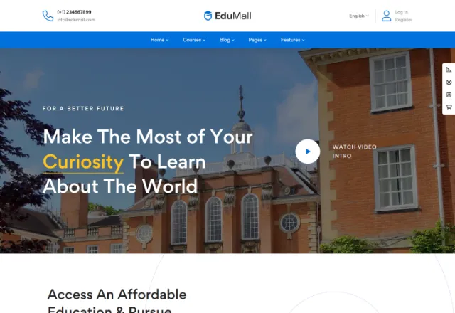 Online Kurs Platformu web sitesi örneği: Eğitim Merkezi Minimal ana sayfası