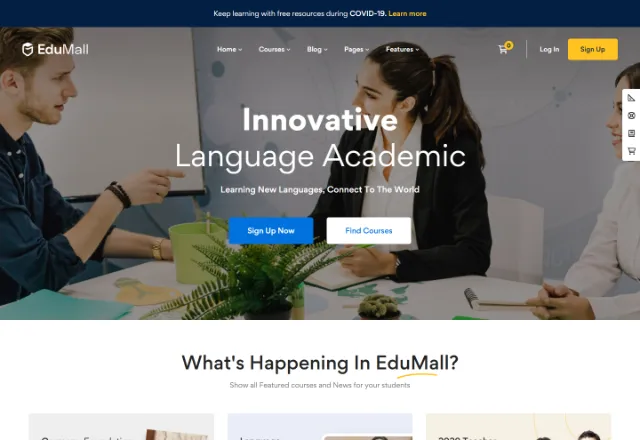 Online Kurs Platformu web sitesi örneği: Online Akademi Zarif ana sayfası