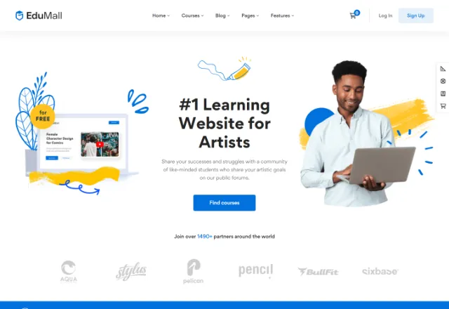 Online Kurs Platformu web sitesi örneği: Eğitim Merkezi Zarif ana sayfası