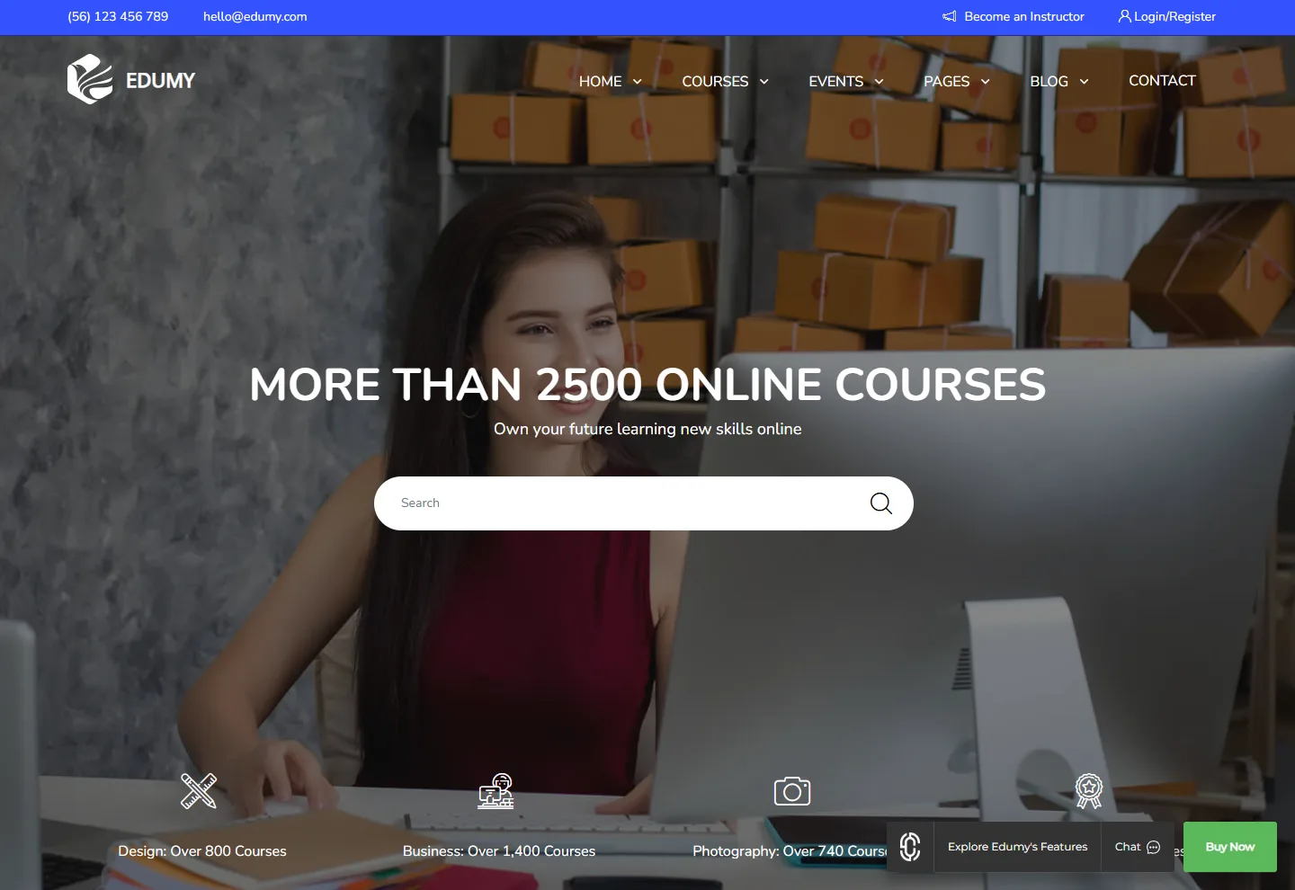 Online Kurs Platformu web sitesi örneği: Online Akademi Vitrin ana sayfası