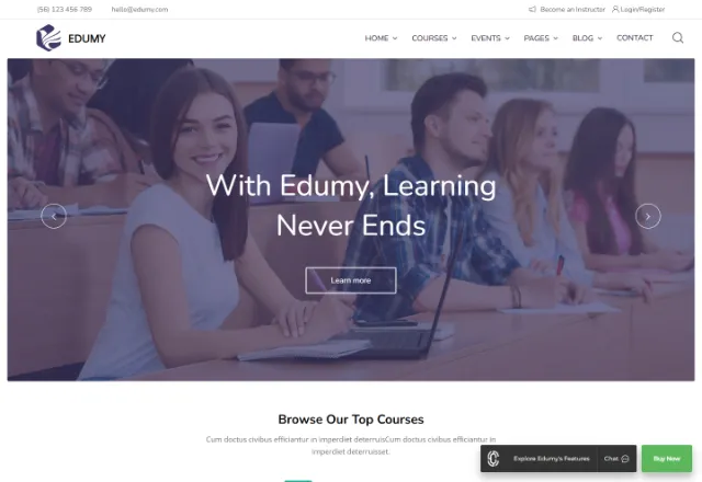 Online Kurs Platformu web sitesi örneği: Online Akademi Modern ana sayfası