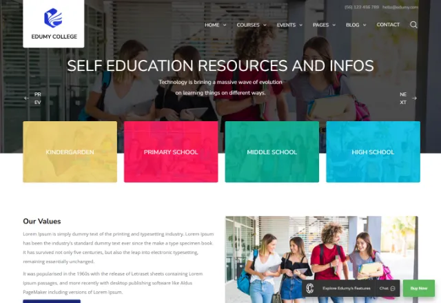 Online Kurs Platformu web sitesi örneği: Kurs Platformu Modern ana sayfası
