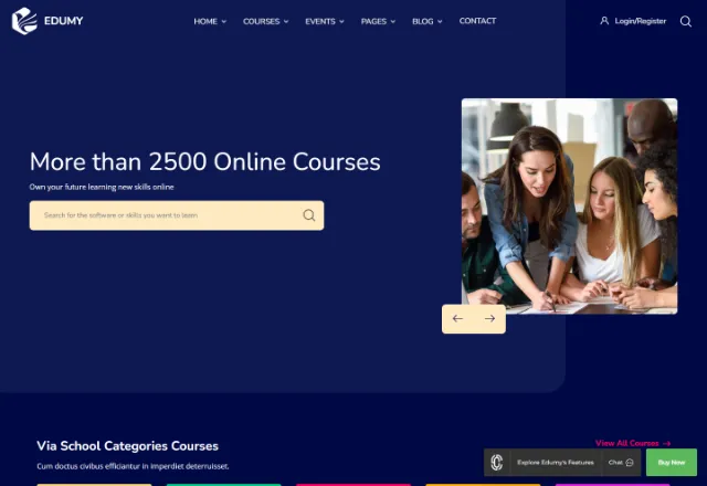 Online Kurs Platformu web sitesi örneği: Online Akademi Klasik ana sayfası