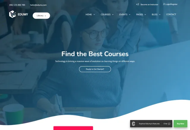 Online Kurs Platformu web sitesi örneği: Eğitim Merkezi Klasik ana sayfası