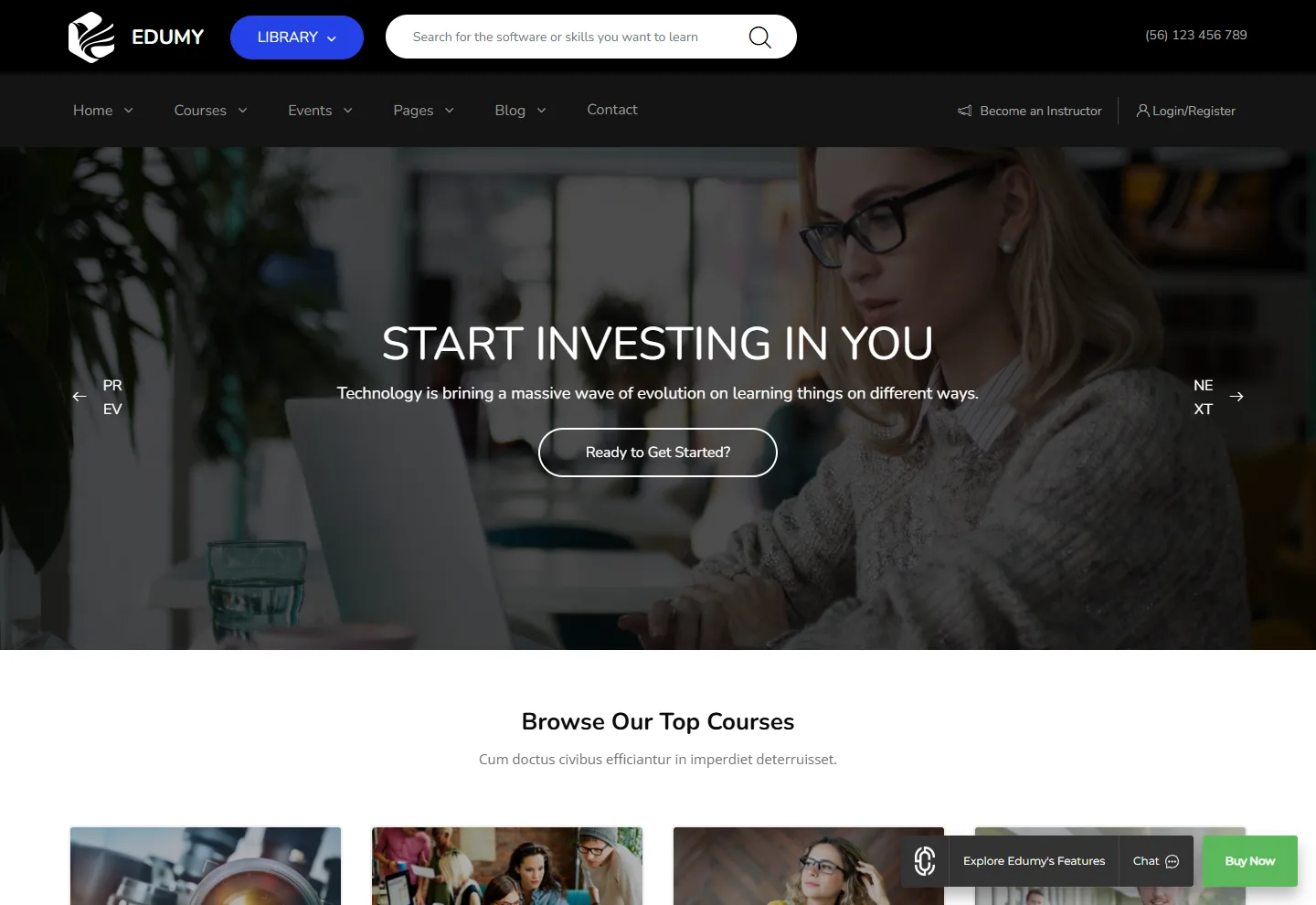 Online Kurs Platformu web sitesi örneği: Online Akademi Pro ana sayfası