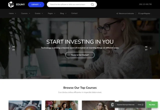 Online Kurs Platformu web sitesi örneği: Online Akademi Pro ana sayfası