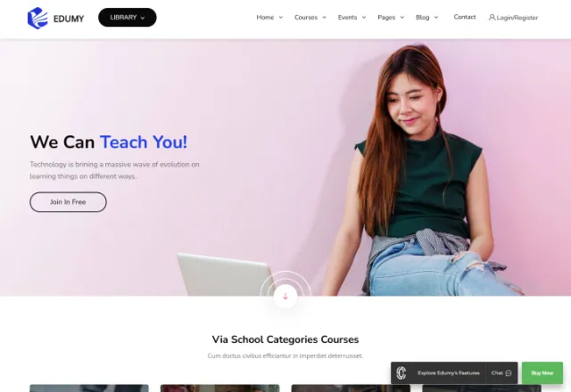 Online Kurs Platformu web sitesi örneği: Online Akademi Plus ana sayfası