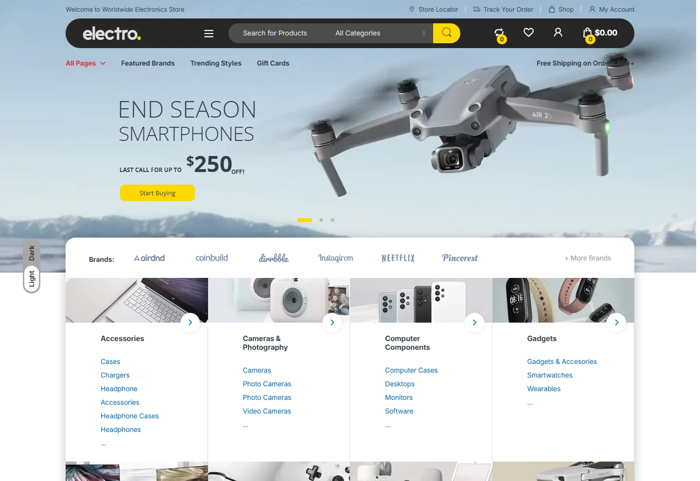 Elektronik (E-Ticaret) web sitesi örneği: Teknoloji Mağazası Prestij ana sayfası