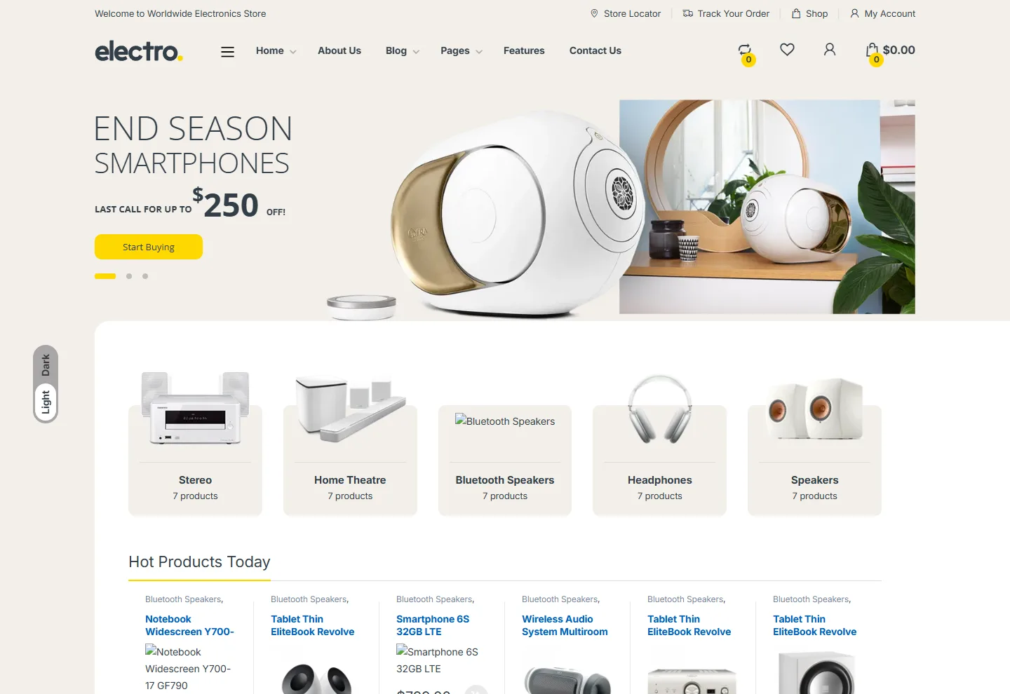Elektronik (E-Ticaret) web sitesi örneği: Elektronik Market Plus ana sayfası