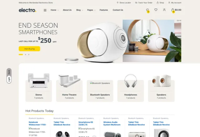 Elektronik (E-Ticaret) web sitesi örneği: Elektronik Market Plus ana sayfası
