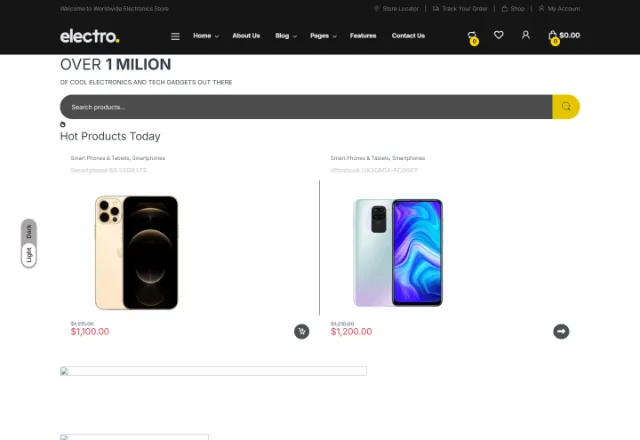 Elektronik (E-Ticaret) web sitesi örneği: Teknoloji Mağazası Plus ana sayfası