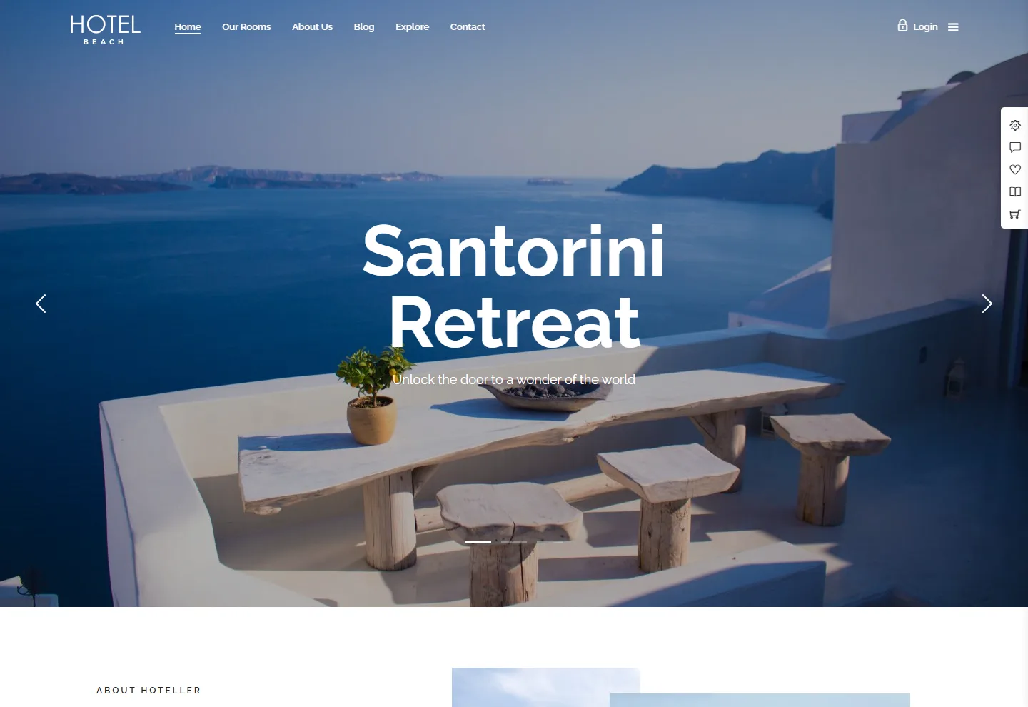 Resort & Tatil Köyü web sitesi örneği: Sahil Resort ana sayfası