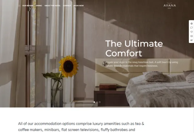 Pansiyon & B&B web sitesi örneği: Pansiyon ana sayfası