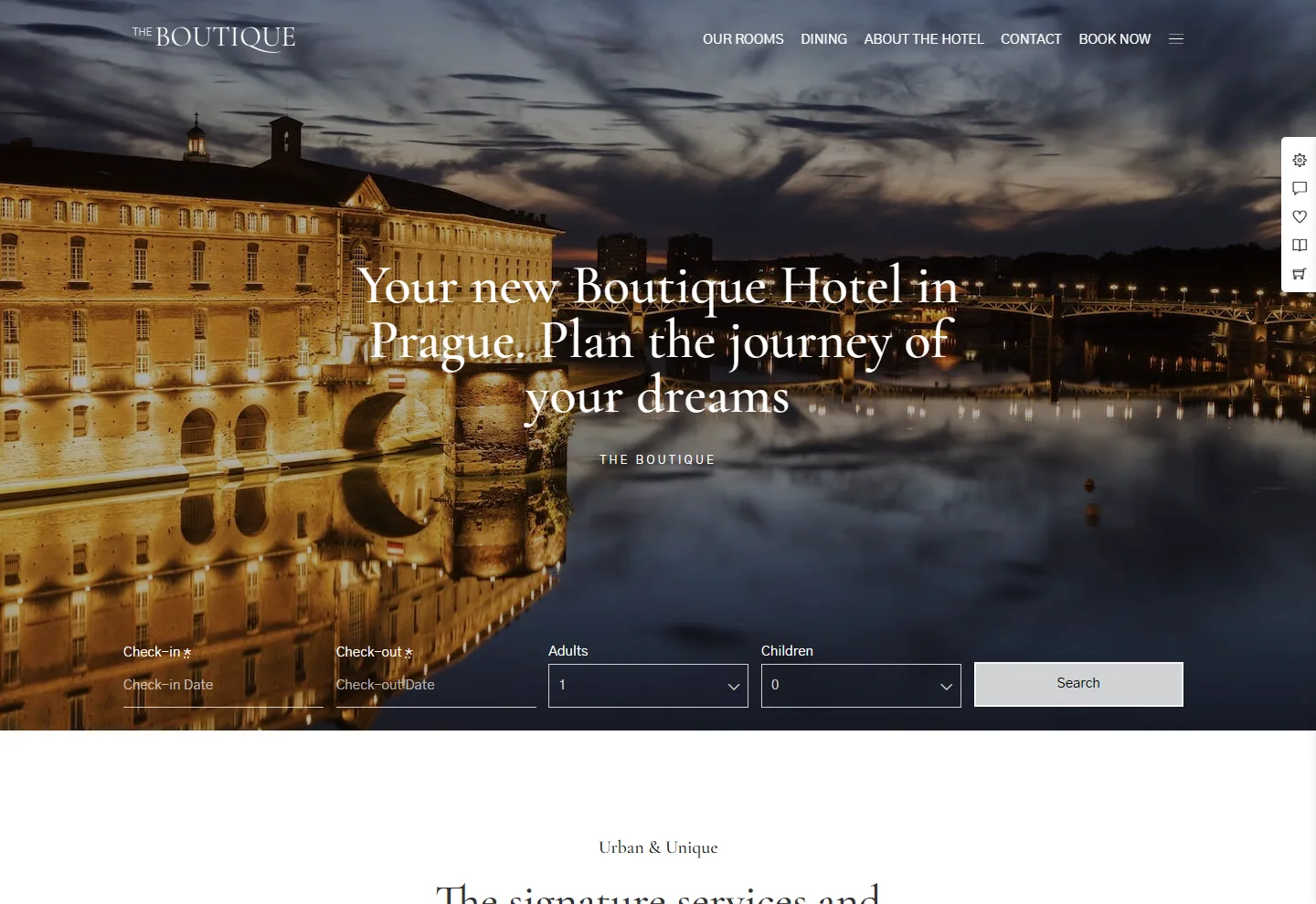Butik Otel web sitesi örneği: Butik Otel ana sayfası