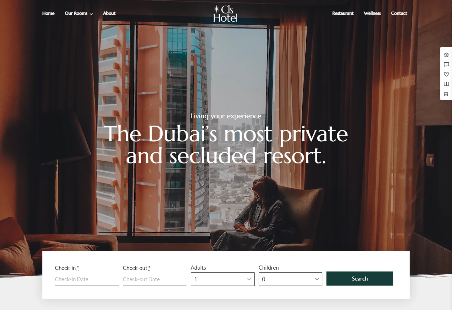 Otel web sitesi örneği: Klasik Otel ana sayfası
