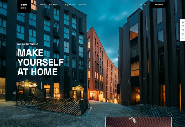 Otel web sitesi örneği: Modern Otel ana sayfası