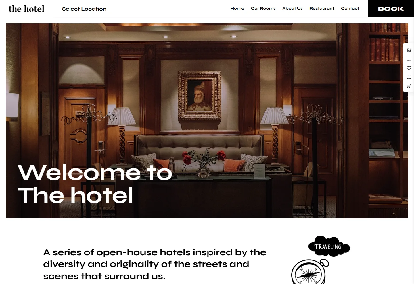 Otel web sitesi örneği: Otel Zinciri ana sayfası