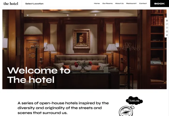 Otel web sitesi örneği: Otel Zinciri ana sayfası