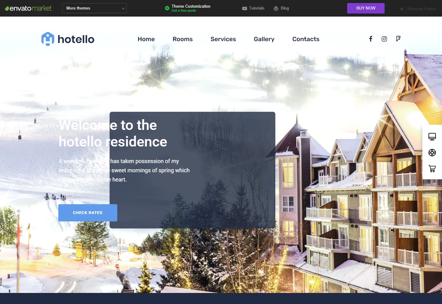 Otel web sitesi örneği: Otel Klasik ana sayfası