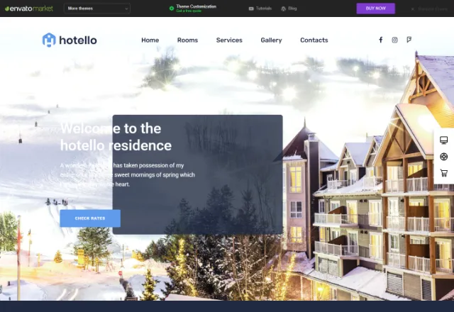 Otel web sitesi örneği: Otel Klasik ana sayfası