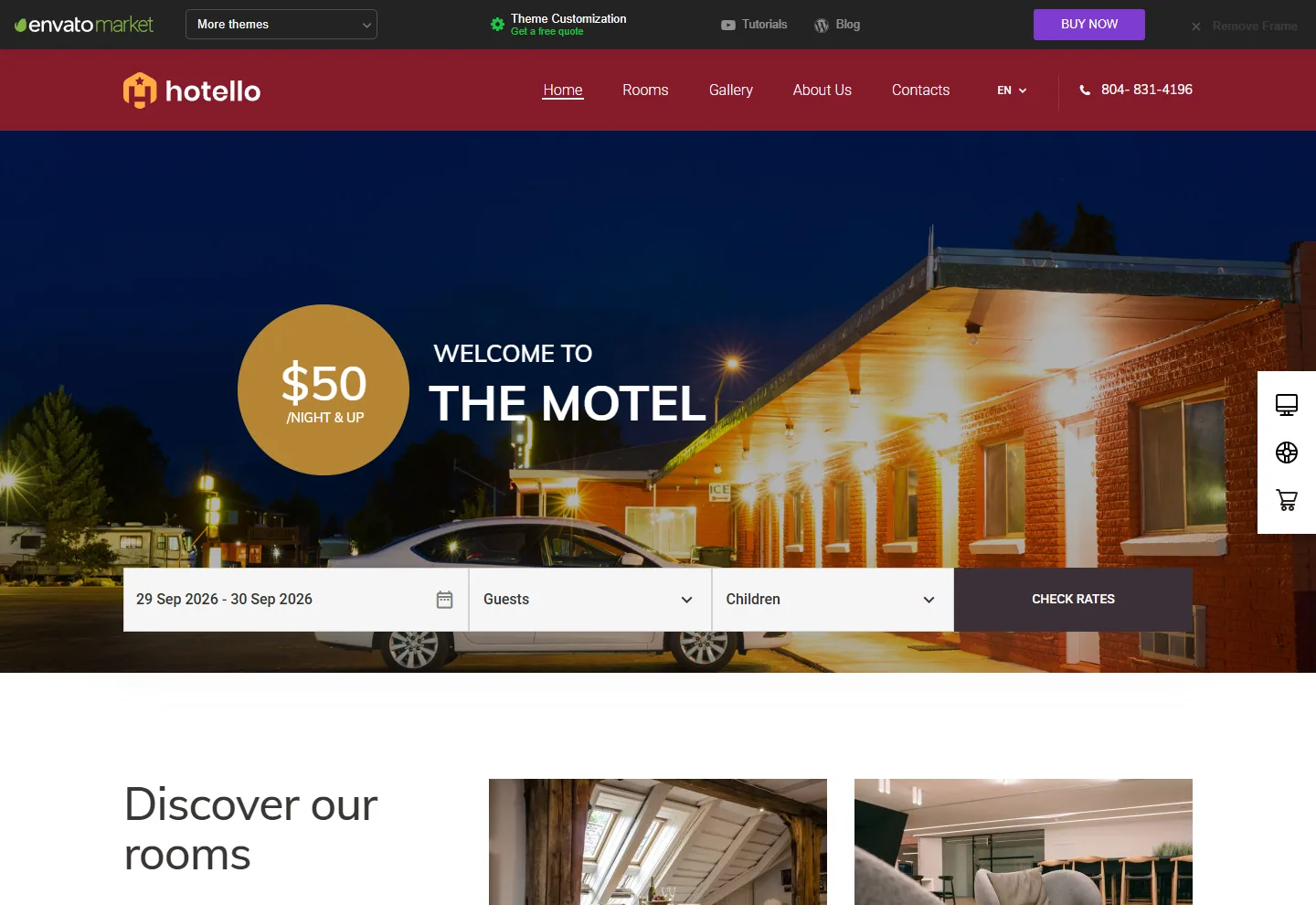 Otel web sitesi örneği: Otel Prestij ana sayfası