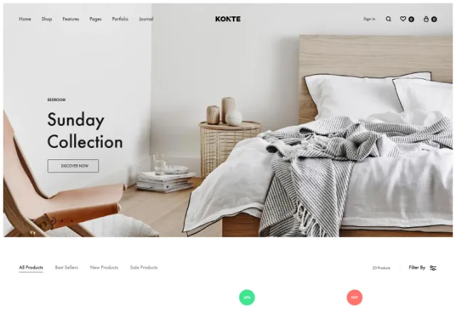 E-Ticaret web sitesi örneği: Butik Mağaza Sade ana sayfası