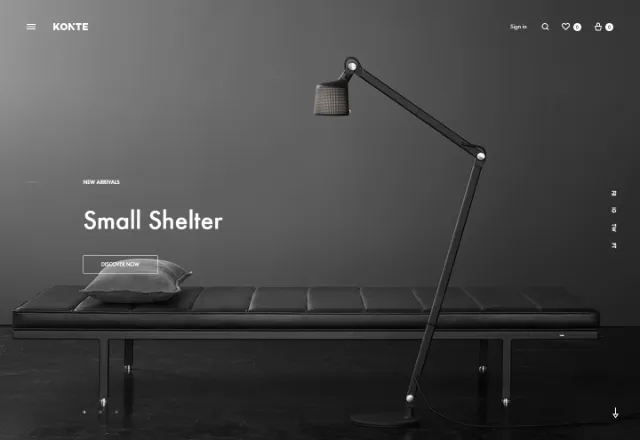 Mobilya (E-Ticaret) web sitesi örneği: Butik Mağaza Gece ana sayfası
