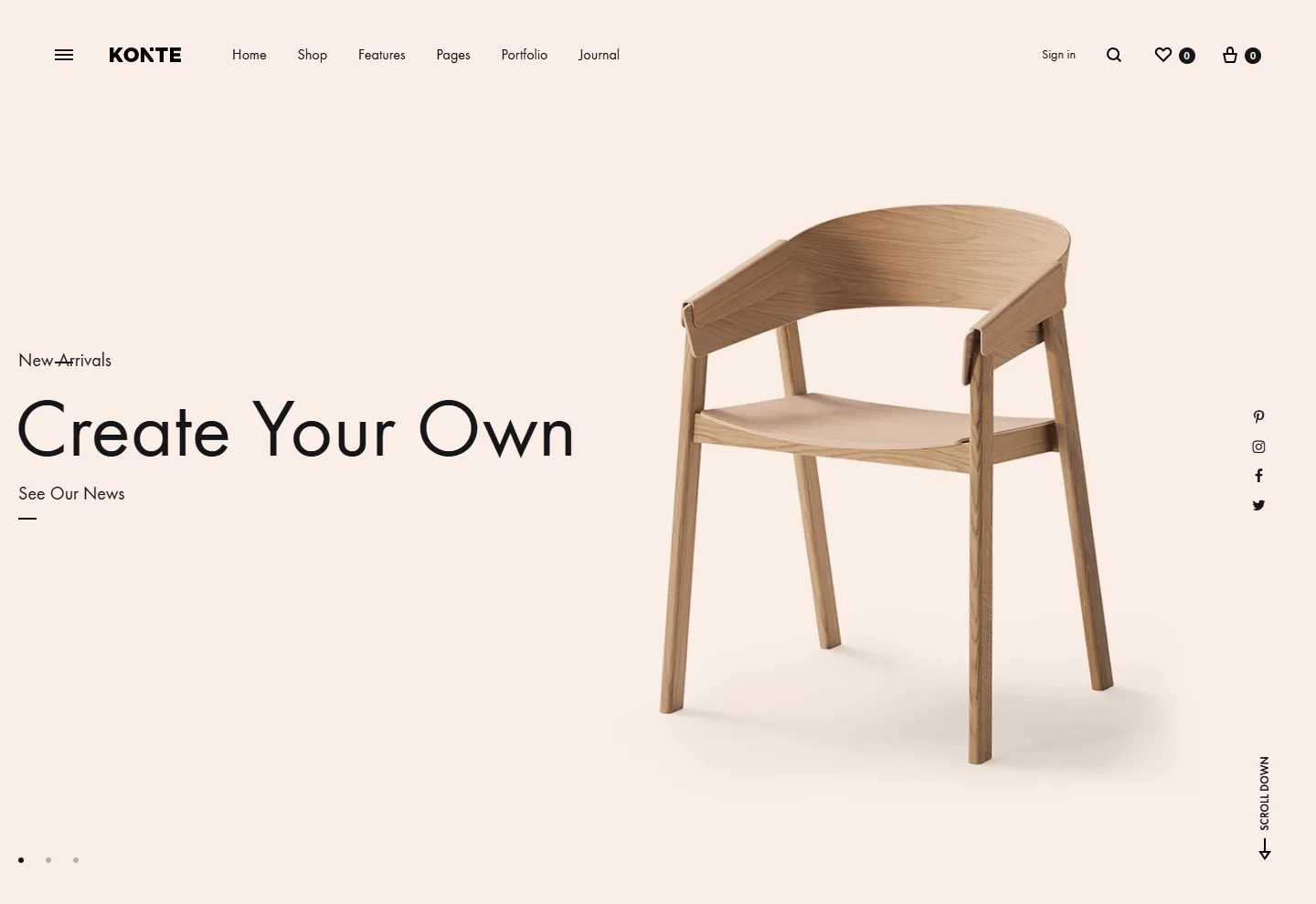 Furniture (E-commerce) website example: Boutique Mağaza Minimal home page