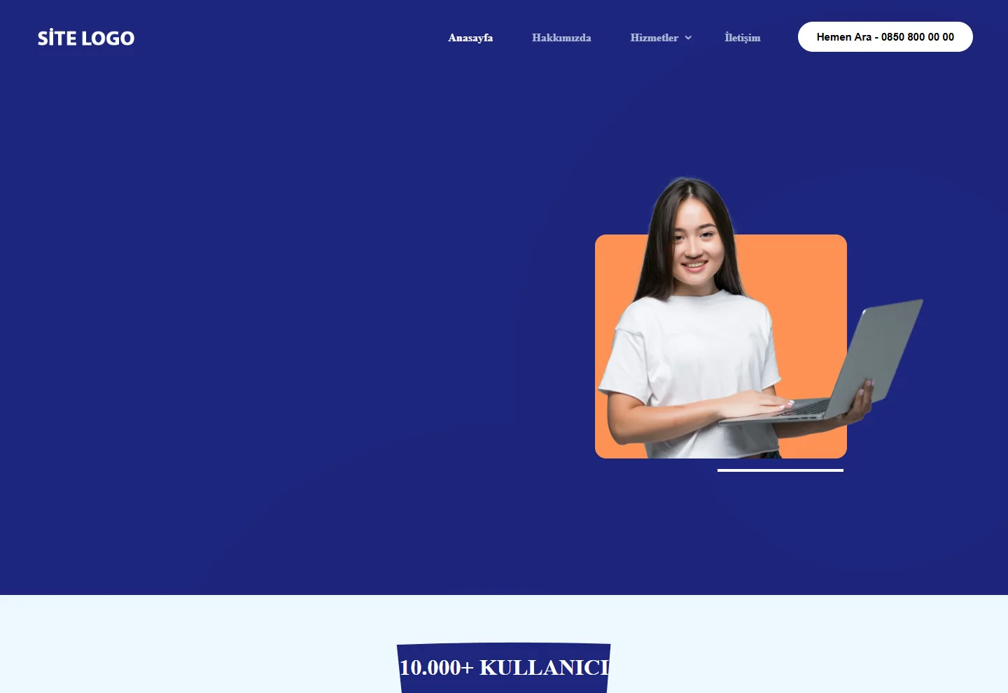 E-Ticaret web sitesi örneği: Kurum ana sayfası