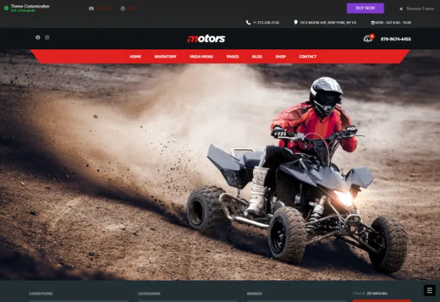 Motosiklet web sitesi örneği: Motosiklet Bayi Modern ana sayfası