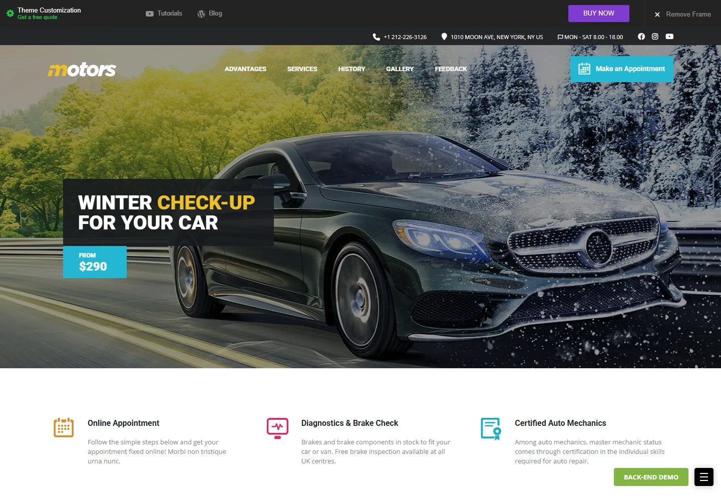 Oto Servis & Tamir web sitesi örneği: Oto Servis Modern ana sayfası