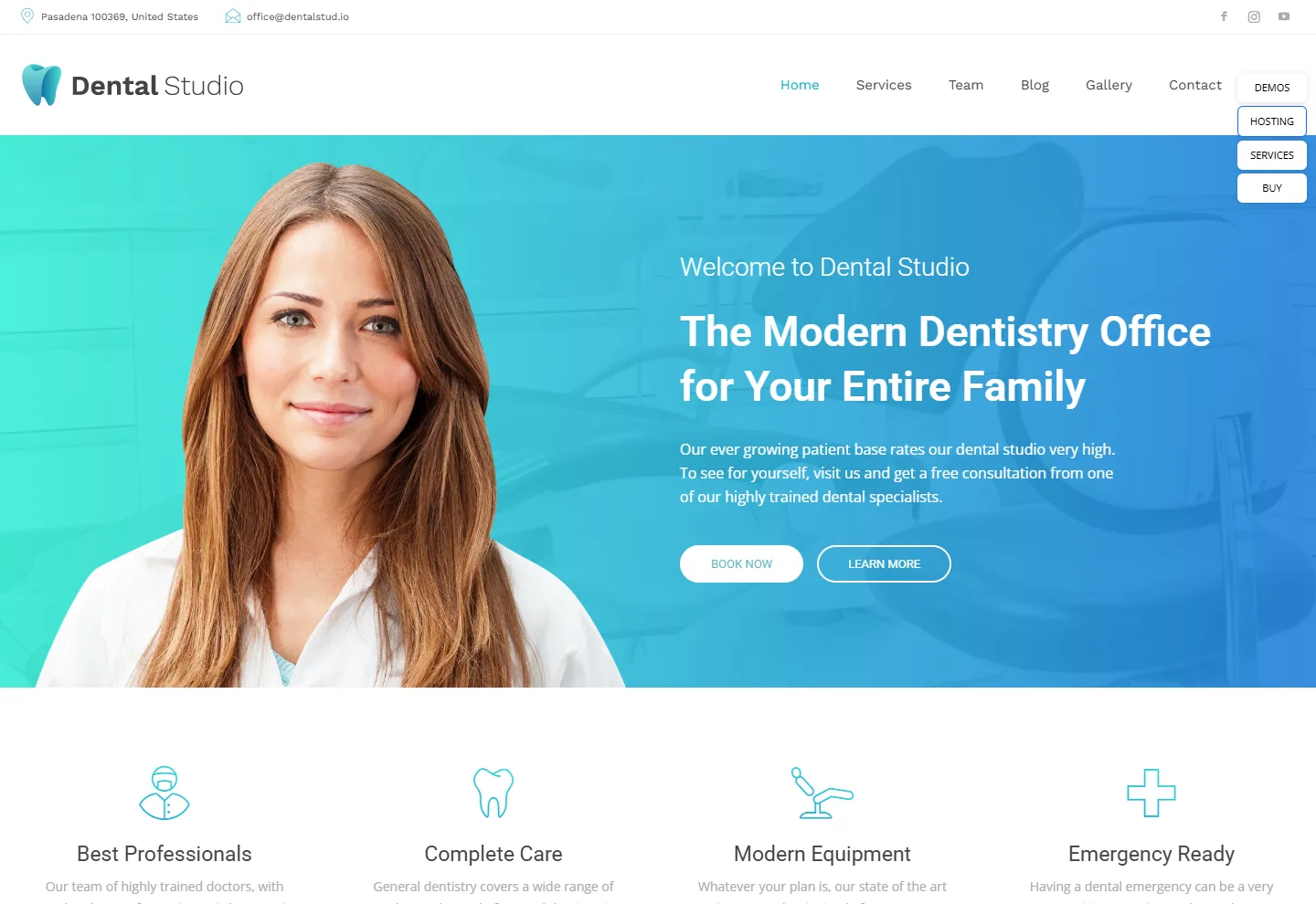 Diş Kliniği web sitesi örneği: Diş Kliniği ana sayfası