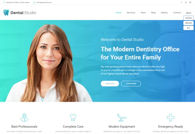 Diş Kliniği web sitesi örneği: Diş Kliniği ana sayfası