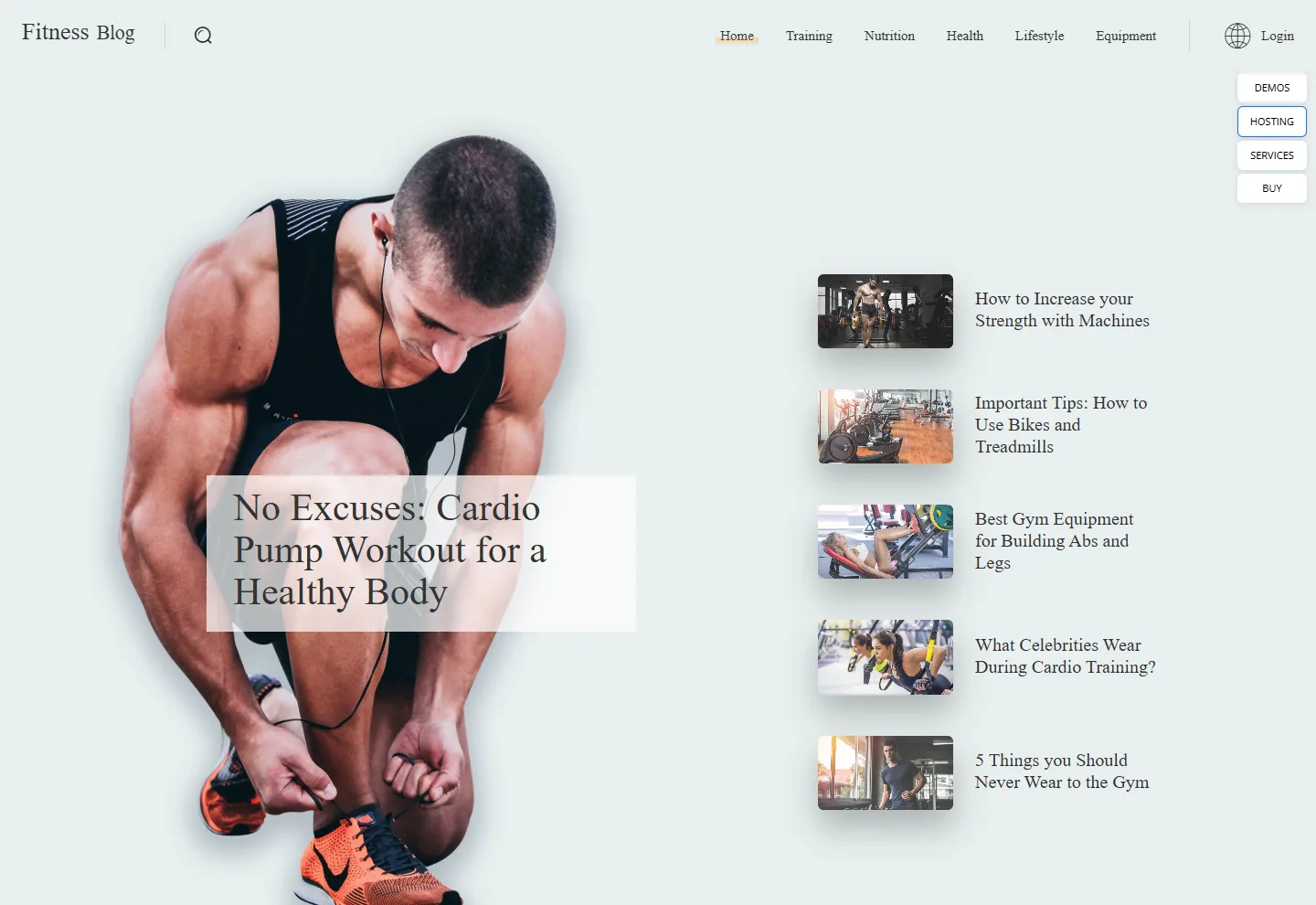 Fitness & Gym web sitesi örneği: Spor Salonu ana sayfası