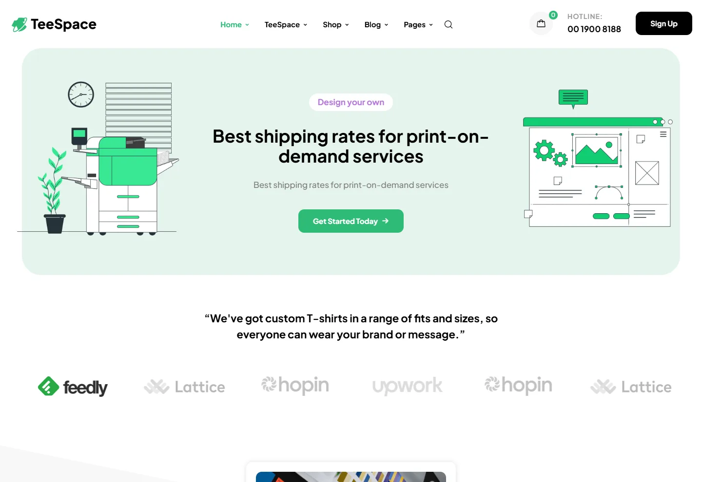 Moda / Giyim (E-Ticaret) web sitesi örneği: Tişört Butik Baskı Hizmetleri ana sayfası