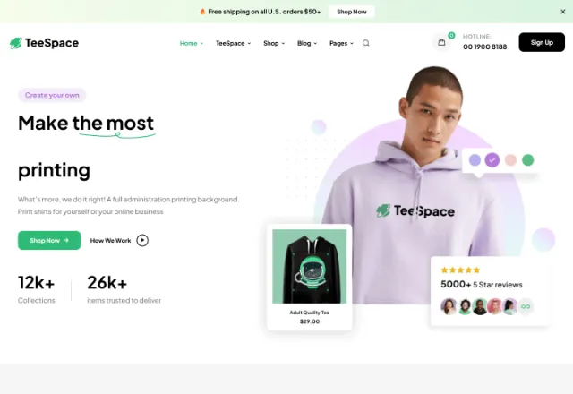 Moda / Giyim (E-Ticaret) web sitesi örneği: Tişört Butik Stüdyo ana sayfası