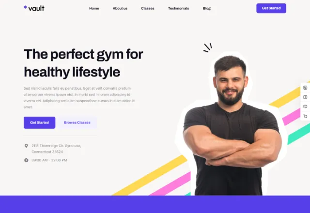 Fitness & Gym web sitesi örneği: Fitness Kulübü ana sayfası