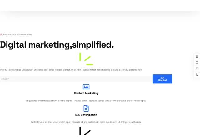 SEO & Pazarlama web sitesi örneği: Pazarlama Ajansı ana sayfası