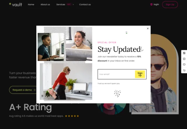 SEO & Pazarlama web sitesi örneği: Pazarlama Ajansı Plus ana sayfası