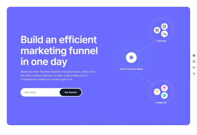 Landing Page web sitesi örneği: Kampanya Sayfası Modern ana sayfası