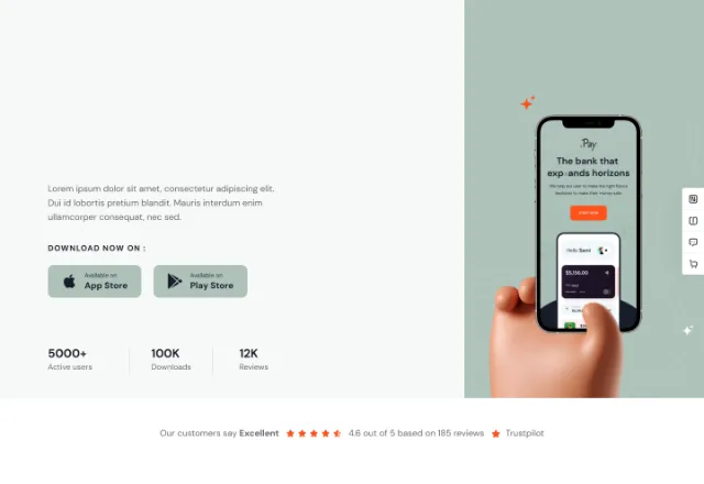 Finans & Sigorta web sitesi örneği: Dijital Bankacılık ana sayfası