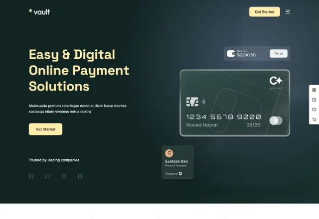 Finans & Sigorta web sitesi örneği: Ödeme Çözümleri ana sayfası