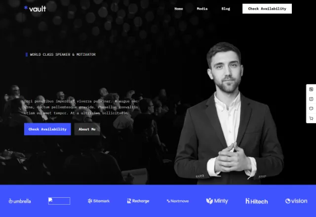 Etkinlik & Konferans web sitesi örneği: Konuşmacı ana sayfası