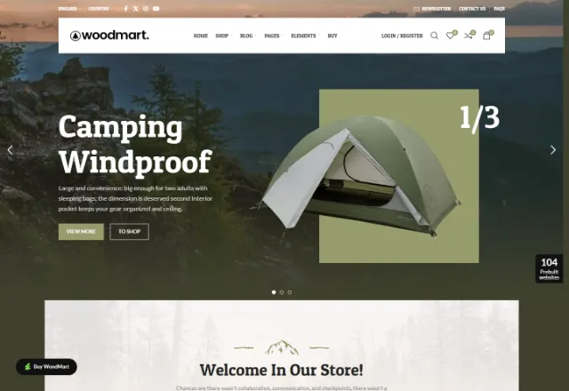 Spor / Outdoor (E-Ticaret) web sitesi örneği: Kamp & Outdoor ana sayfası
