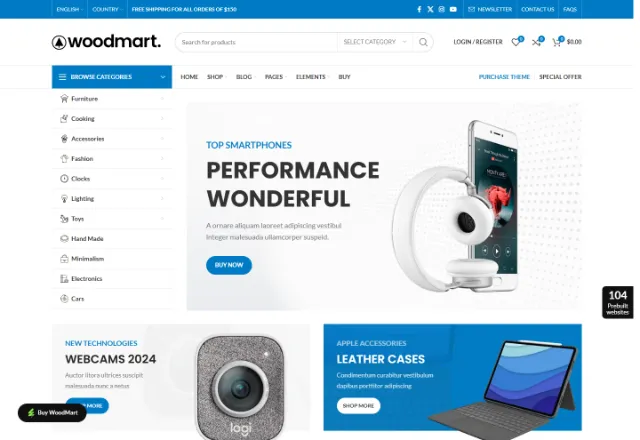 Elektronik (E-Ticaret) web sitesi örneği: Elektronik Mağaza ana sayfası