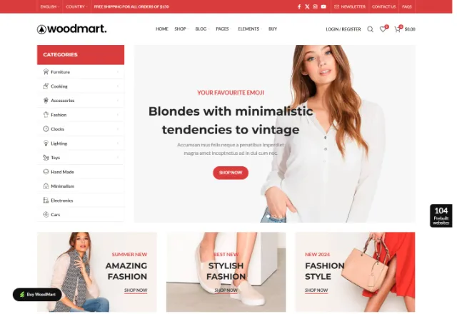 Moda / Giyim (E-Ticaret) web sitesi örneği: Moda Butik ana sayfası