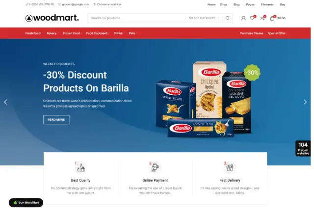 Market / Gıda (E-Ticaret) web sitesi örneği: Online Market ana sayfası