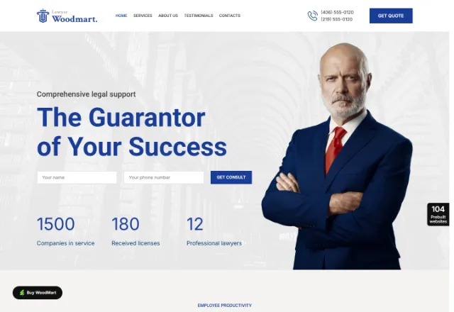 Avukat / Hukuk web sitesi örneği: Hukuk Bürosu ana sayfası