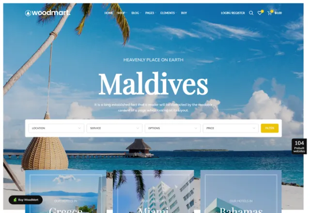 Turizm / Seyahat web sitesi örneği: Seyahat Acentesi ana sayfası